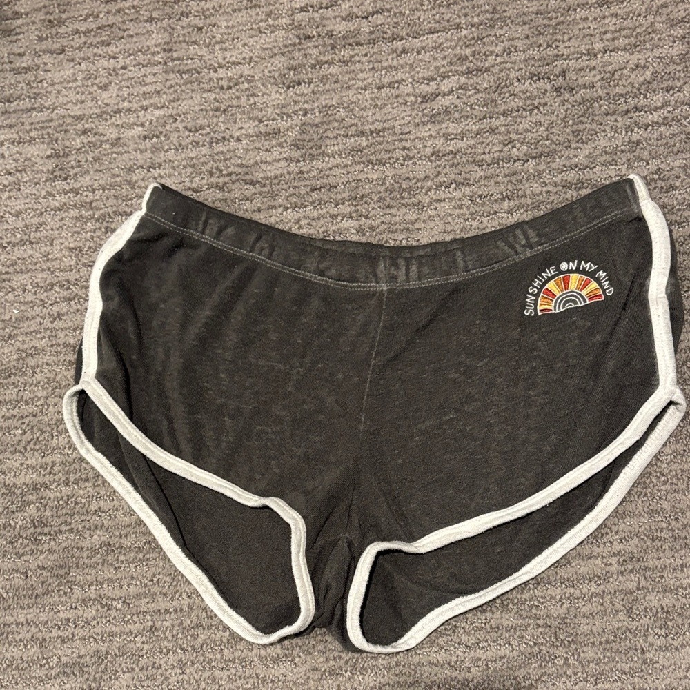 Spiritual Gangster large Gray Women's Shorts with Embroidered Detail